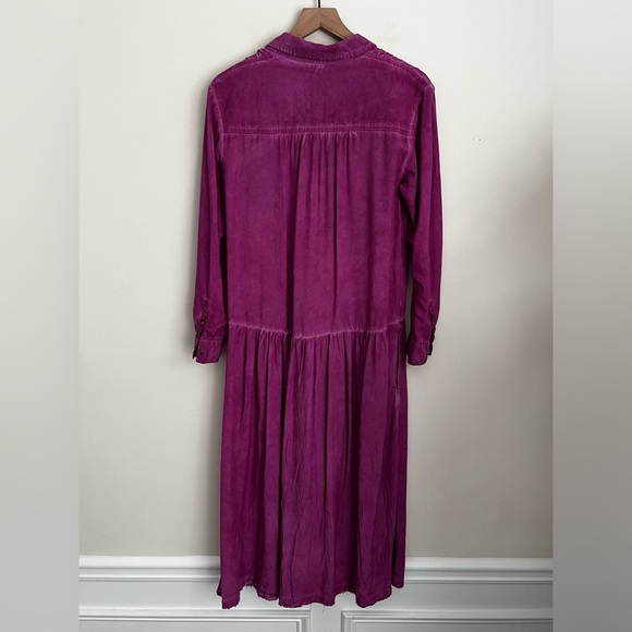 Anthropologie Pilcro Raspberry Kimberly Maxi Dress long sleeve button front XS - Picture 4 of 6